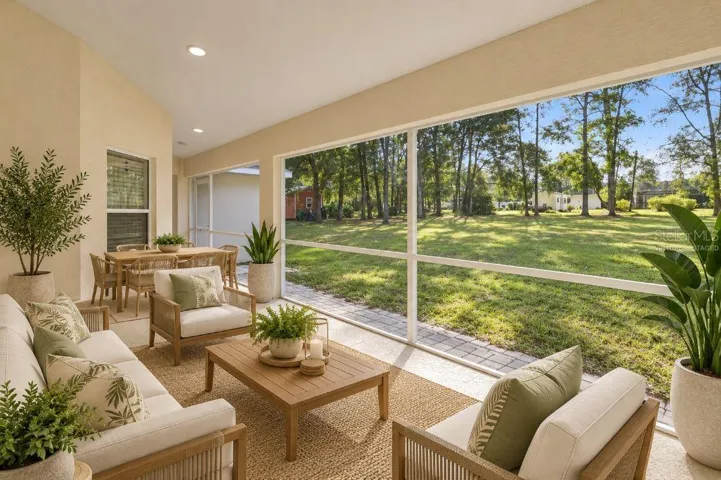 Virtually staged lanai.