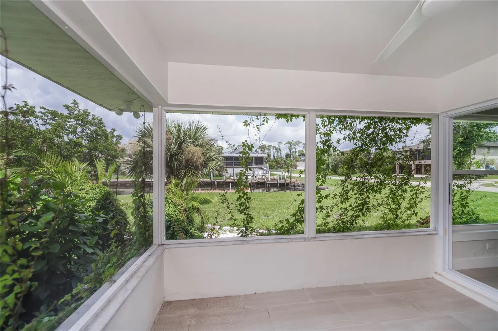 Rear lanai overlooking the canal