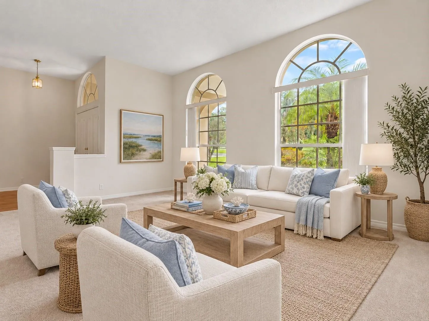 Virtually staged. Living room.