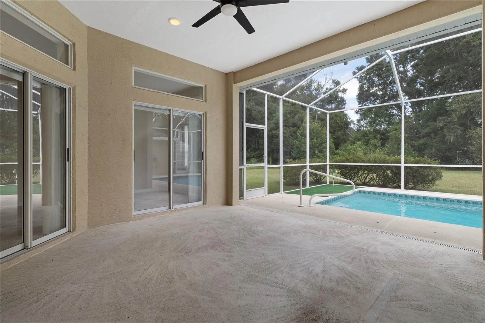Covered patio by the pool