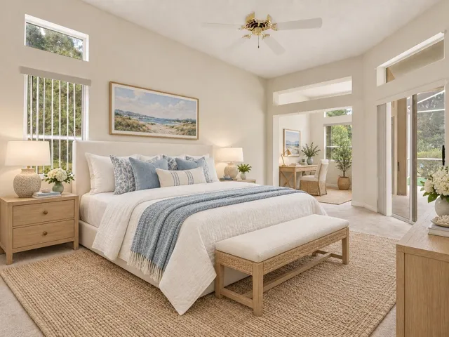 Virtually Staged, Primary Bedroom with office/sitting space