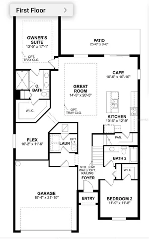 Palmetto floor plan, primary bedroom first floor