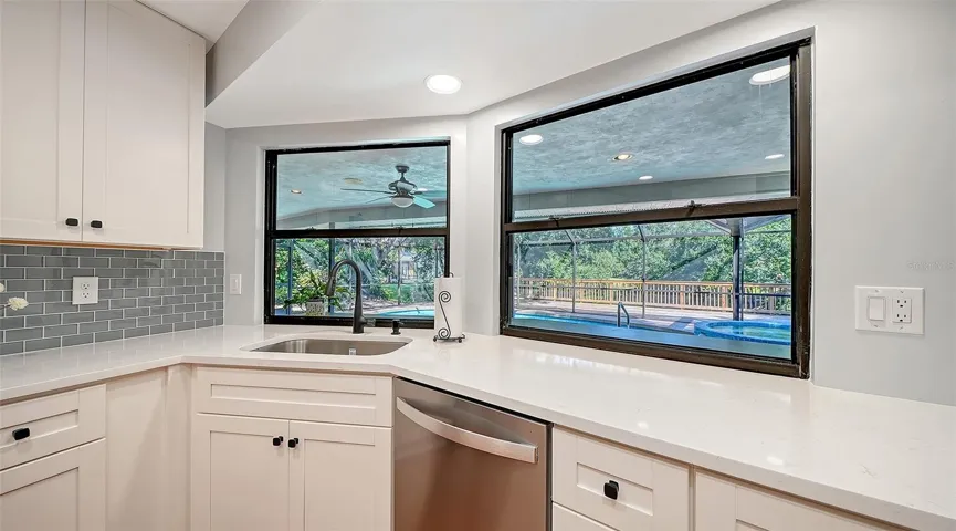 Kitchen with double windows