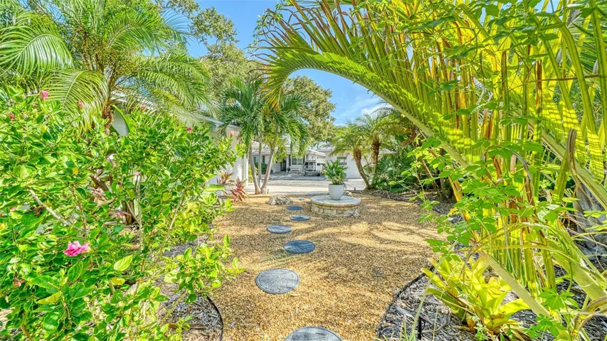 Your Private Path through Lush Landscaping to your Fire Pit