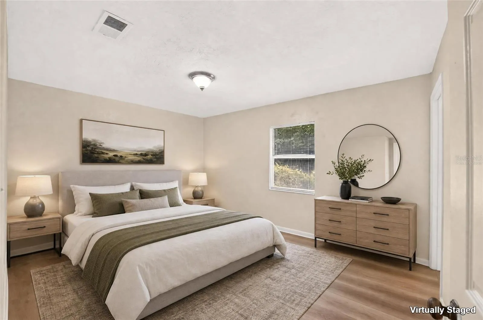 Virtually Staged Primary bedroom