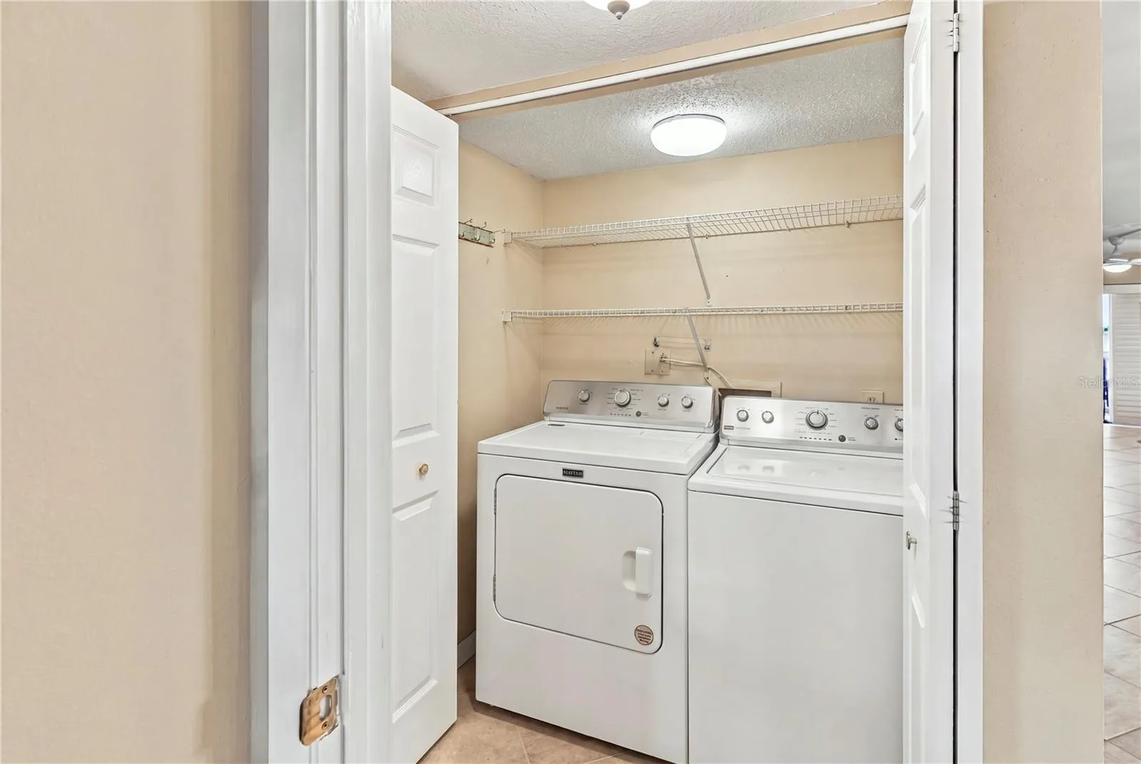 Inside laundry closet