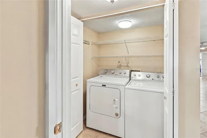 Inside laundry closet