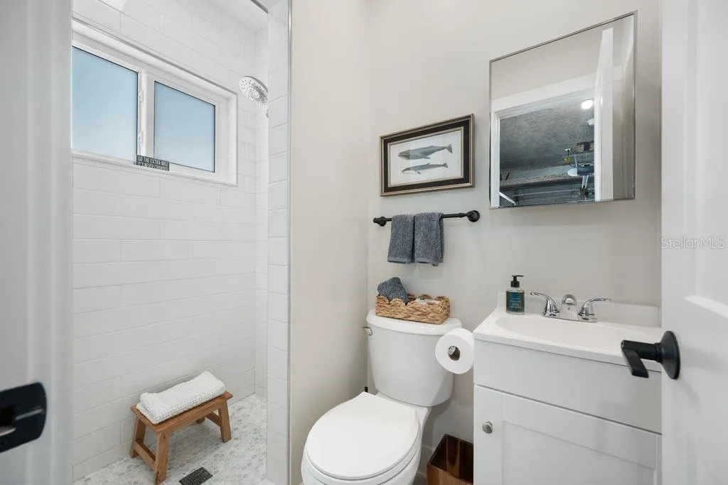 Beautifully Renovated Garage Bath with Walk-In Shower