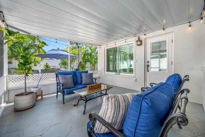 Large Covered and Screened Lanai - Approximately 13' x 13' - Entrance to Florida Room