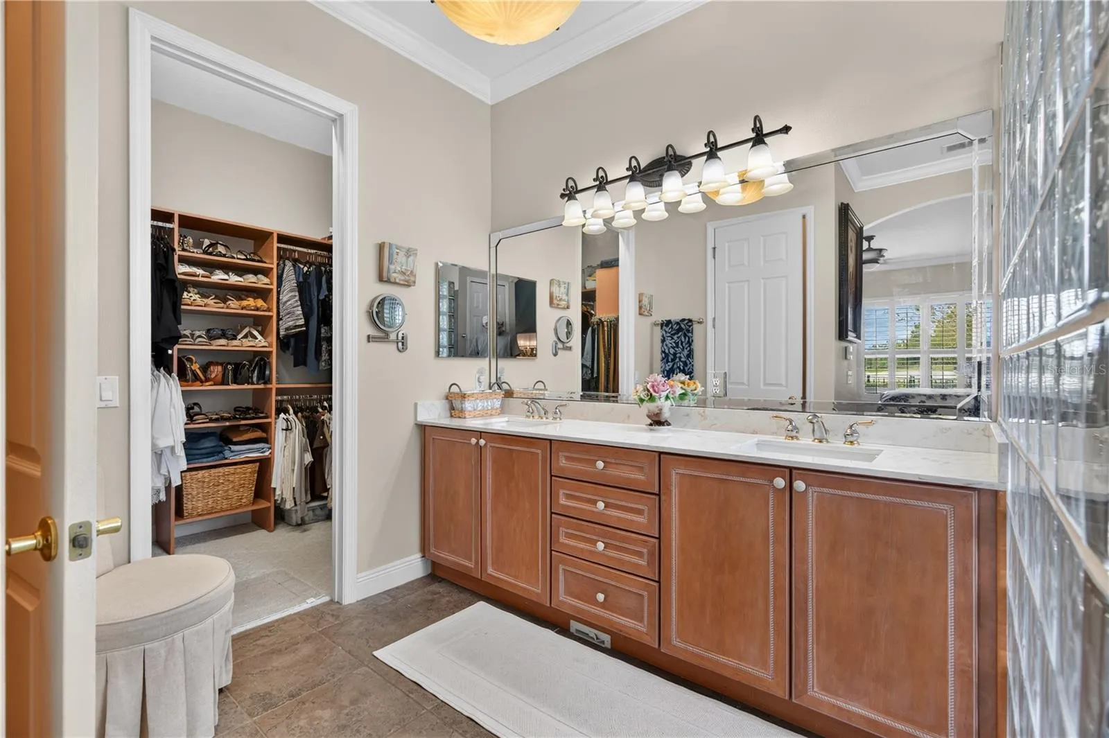 Dual Sinks with Walk-In Closet &amp; Walk-In Shower
