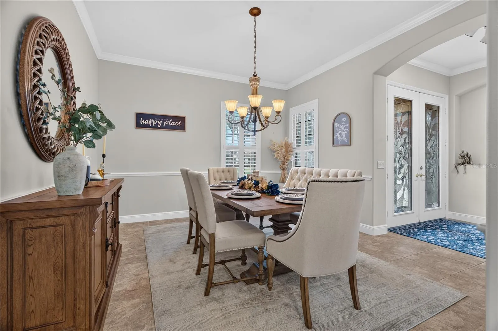 Dining Room with the view of the front door.