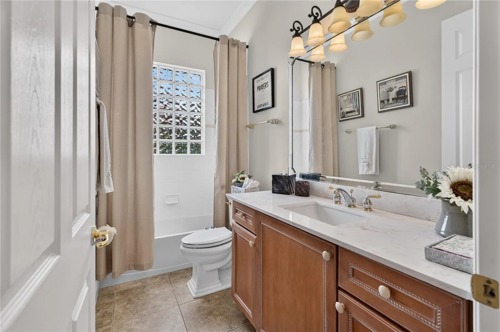Second Bathroom with New Quartz Countertop &amp; Sink