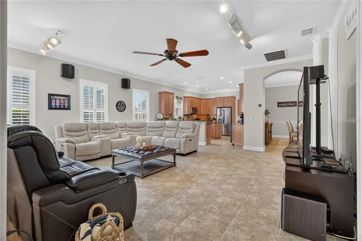 Family room with the view of the kitchen