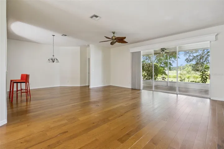 Living room and dining room