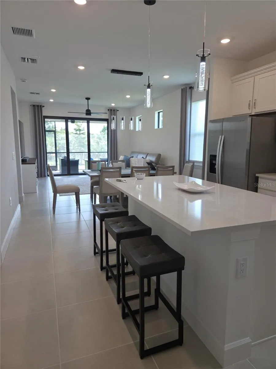 Kitchen with views to the Dining Room and Living Room