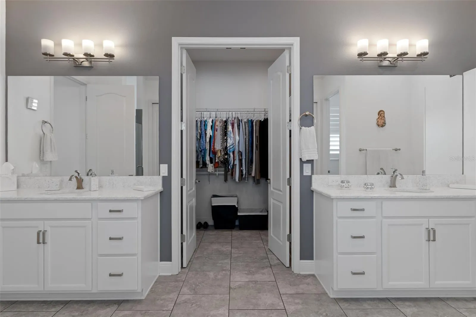 primary bathroom large walk in closet