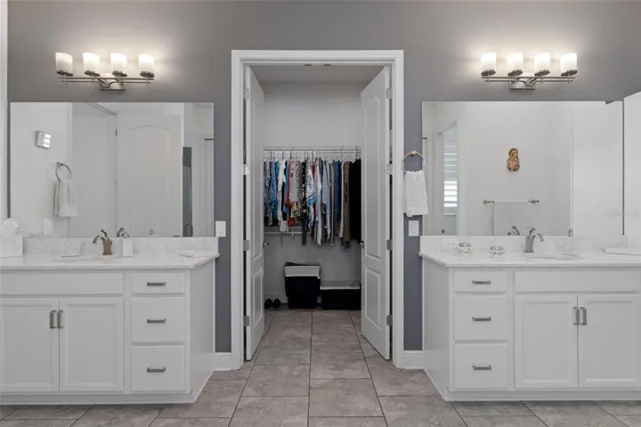 primary bathroom large walk in closet