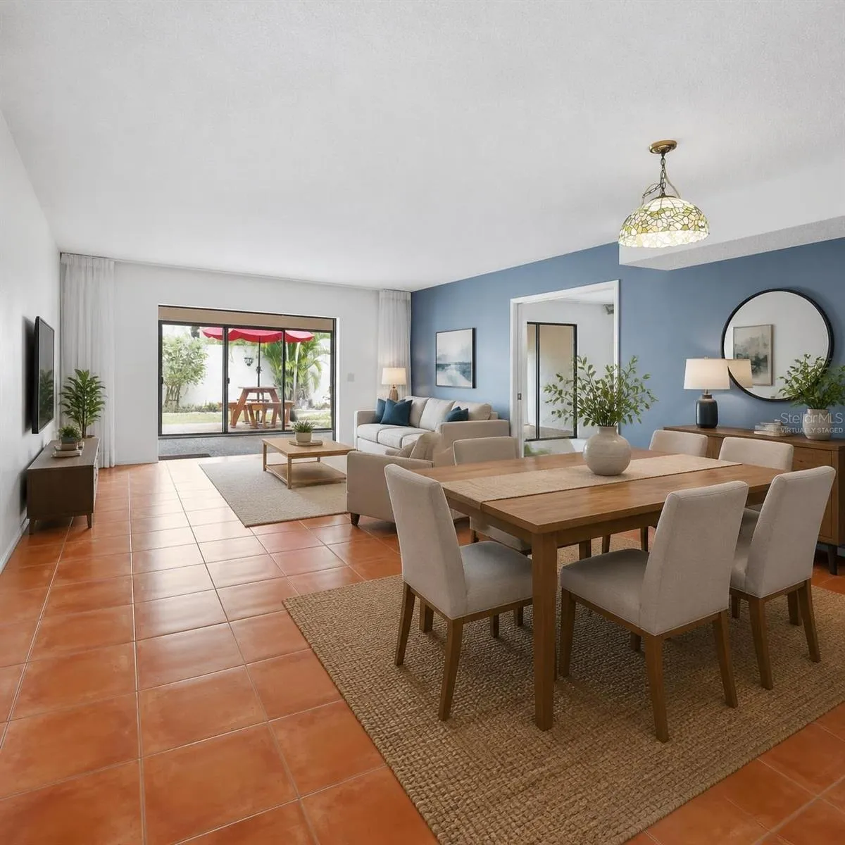 Living/Dining area - virtually staged
