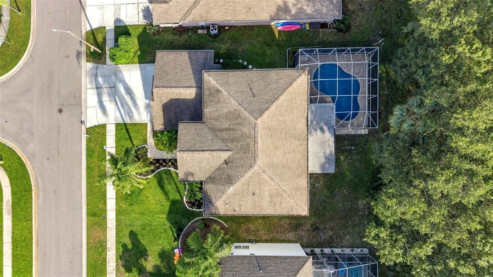 Aerial view of the home