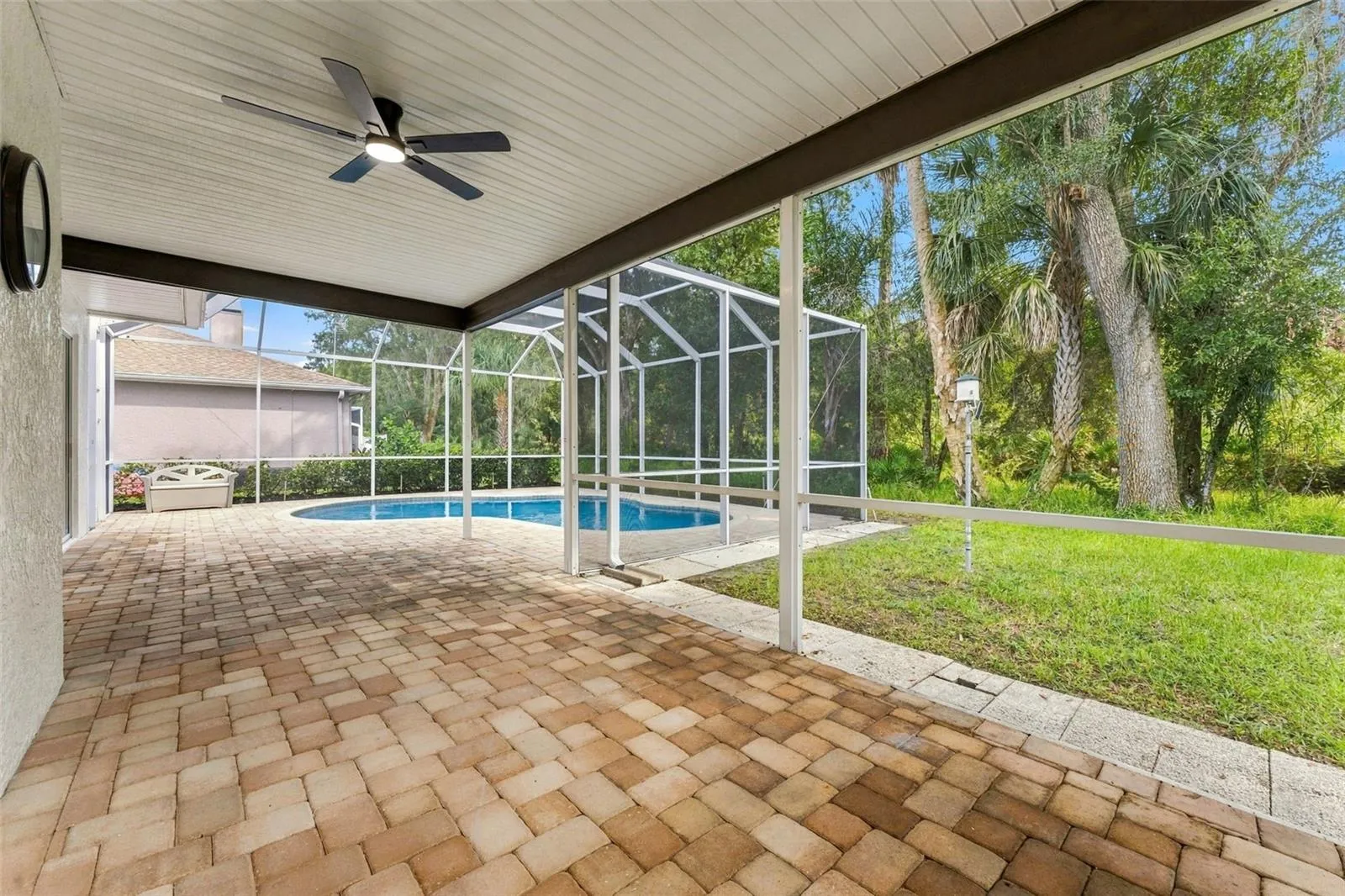 Covered screened in area on your back porch