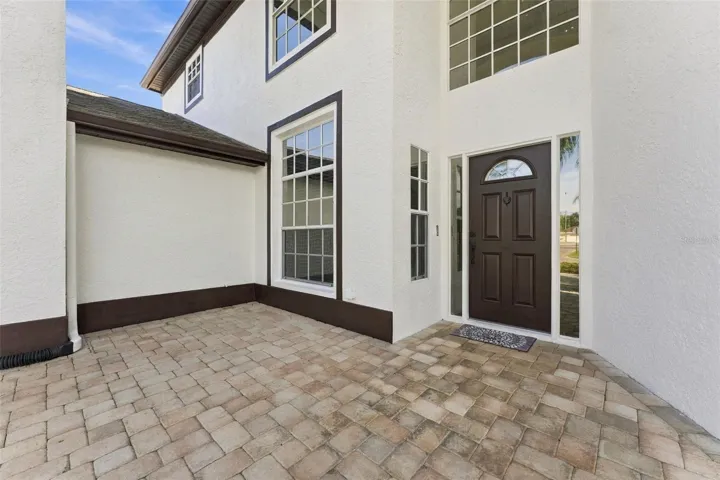 Front porch area is spacious enough for some tables and chairs