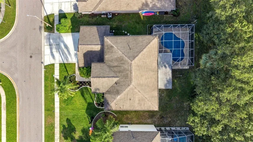 Aerial view of the home