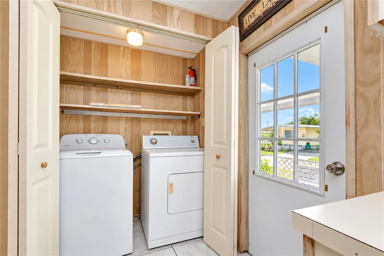 Inside laundry closet