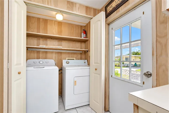 Inside laundry closet