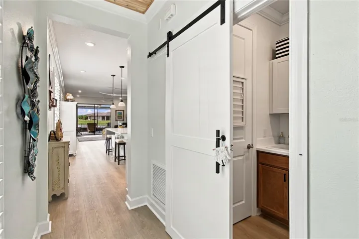 Laundry room w/barn door