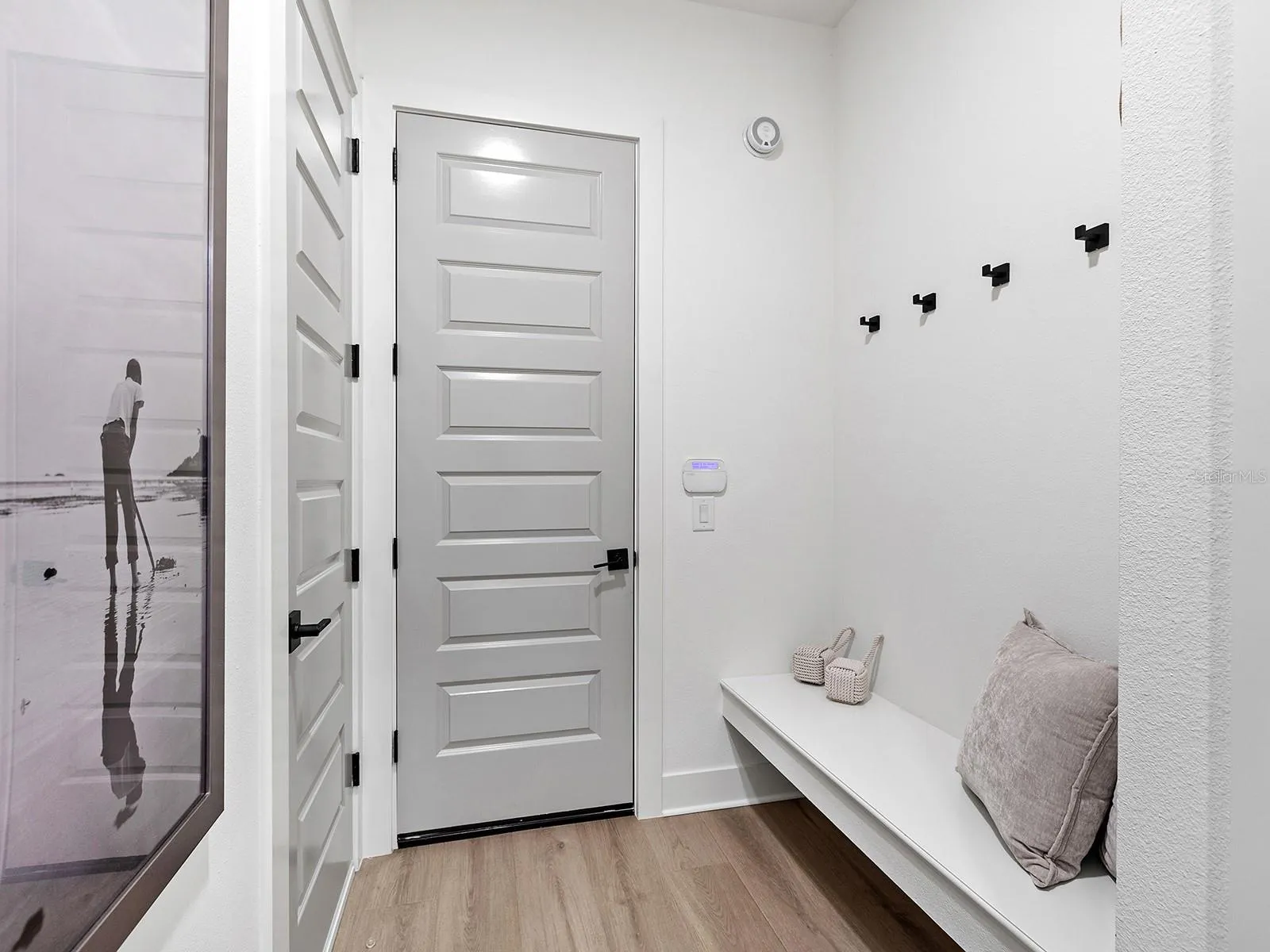 Mudroom entry with built-in bench