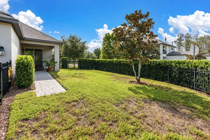 Fenced in backyard
