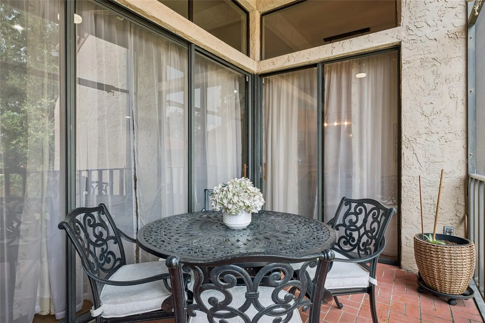 Screened-in back porch