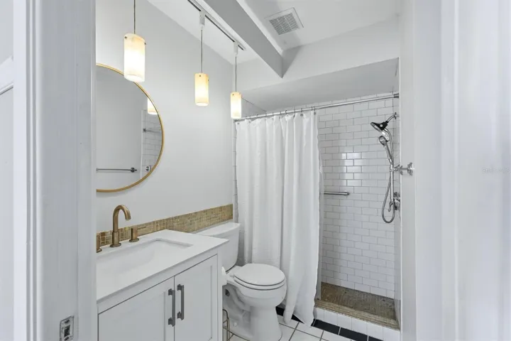 Hall Bathroom/Walk-in shower/ Door to second bedroom