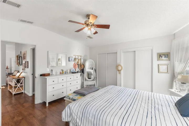 Primary bedroom--wall of closets