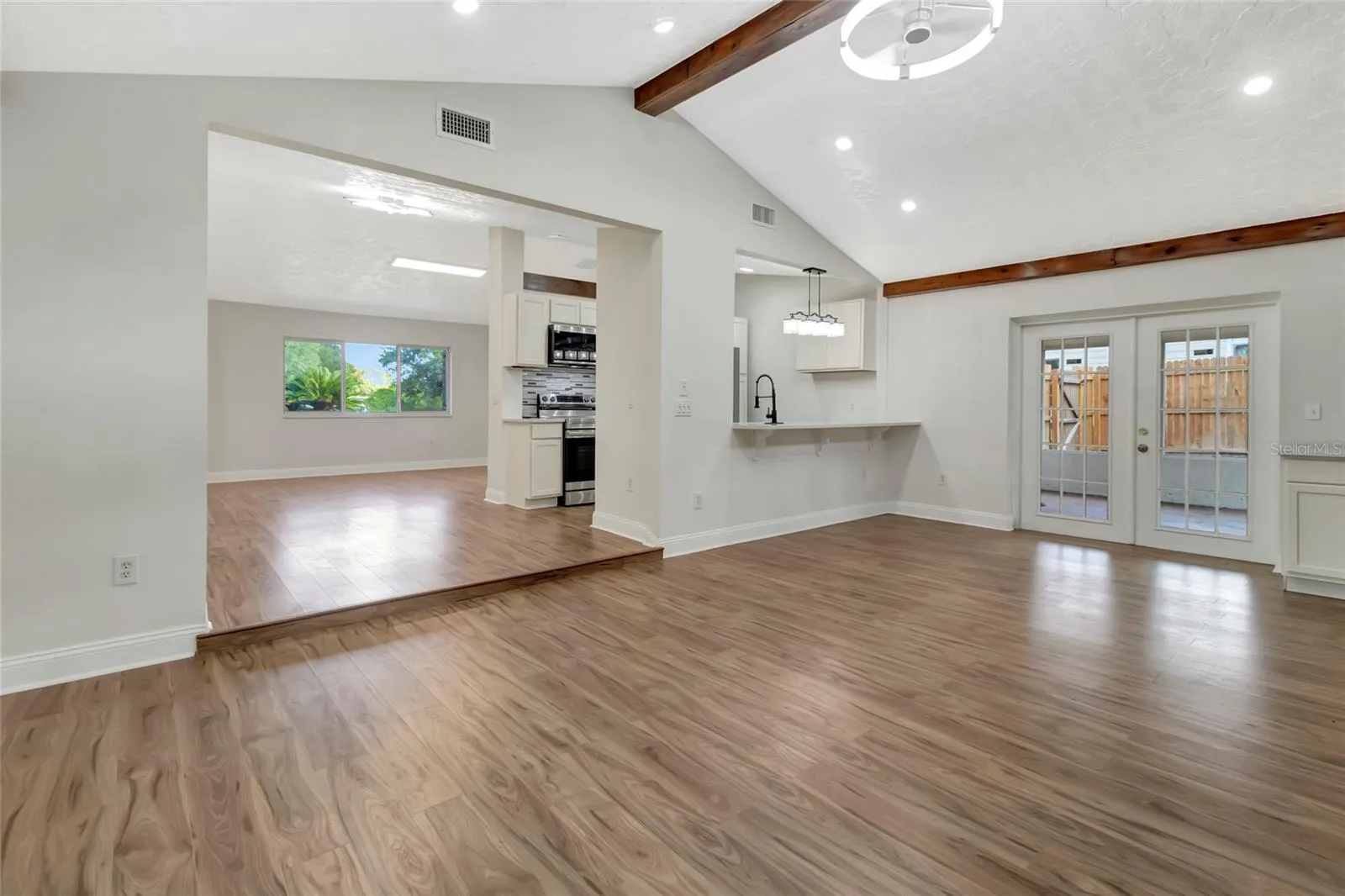 Family Room with the Kitchen