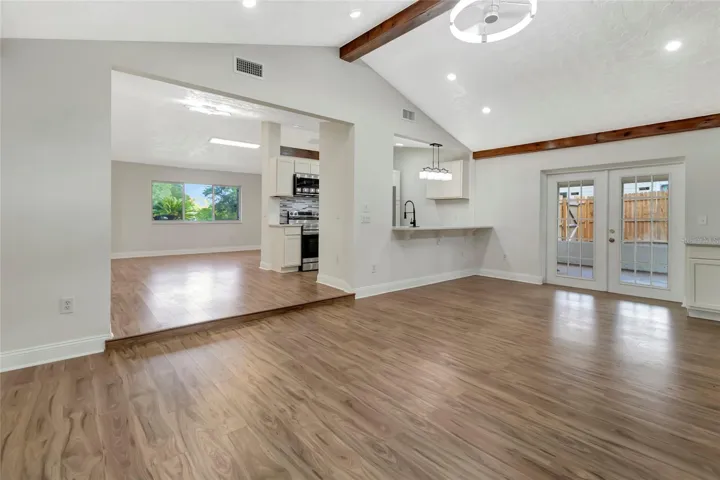 Family Room with the Kitchen