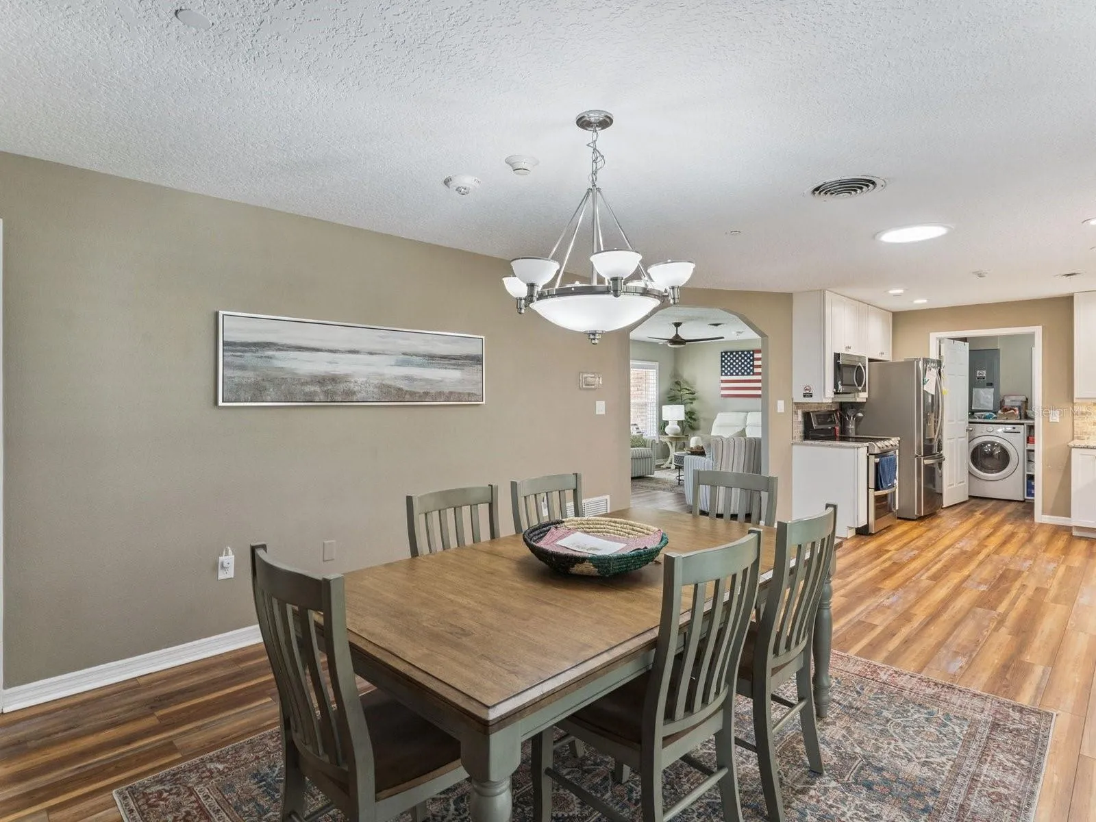 Dining room with abundant natural light