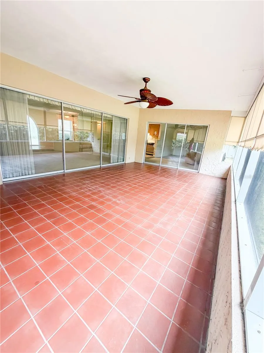 This lanai is very large!! Features access from 3 interior rooms and will be a room you can use all year.