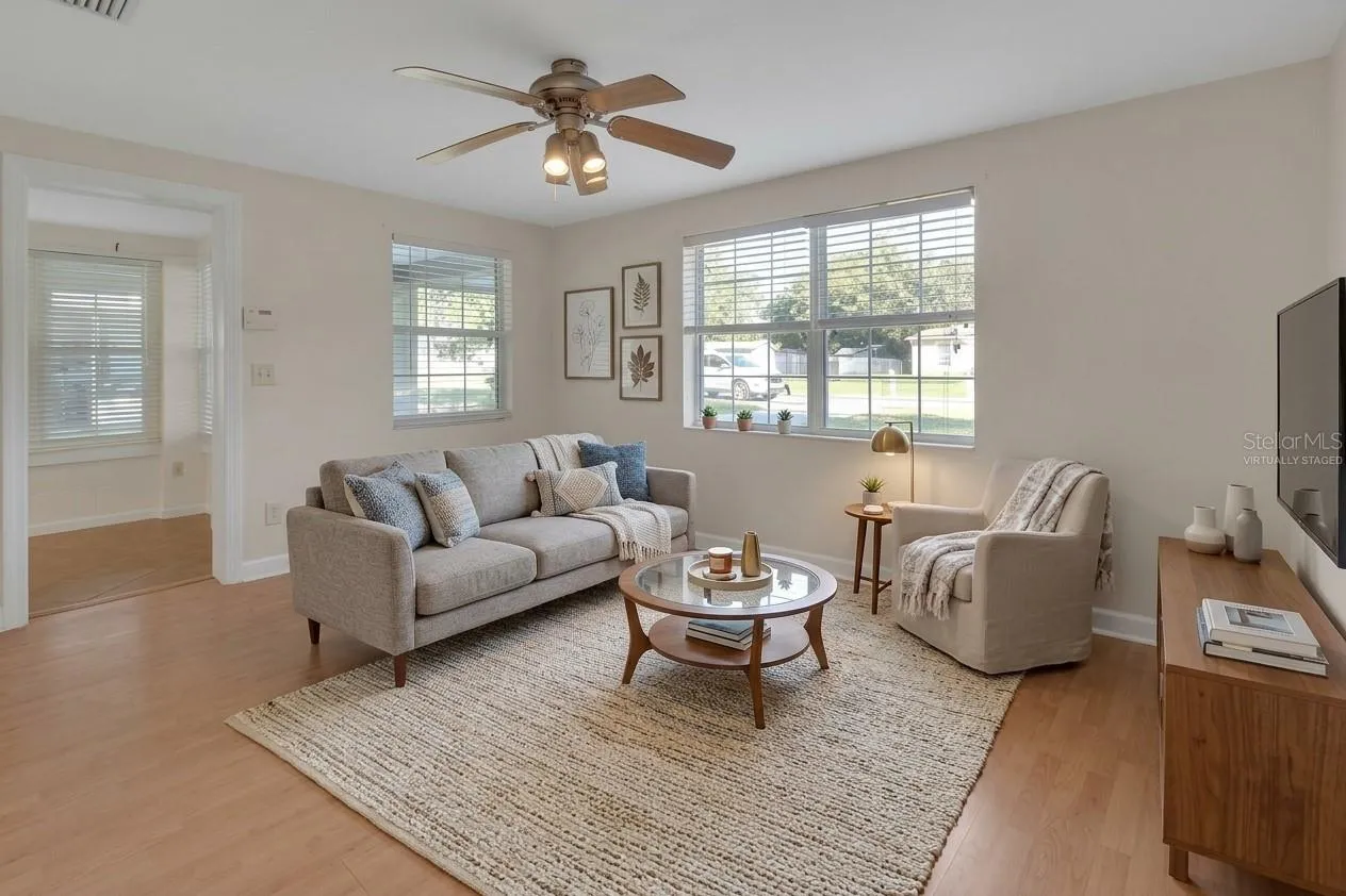 Virtually staged living room