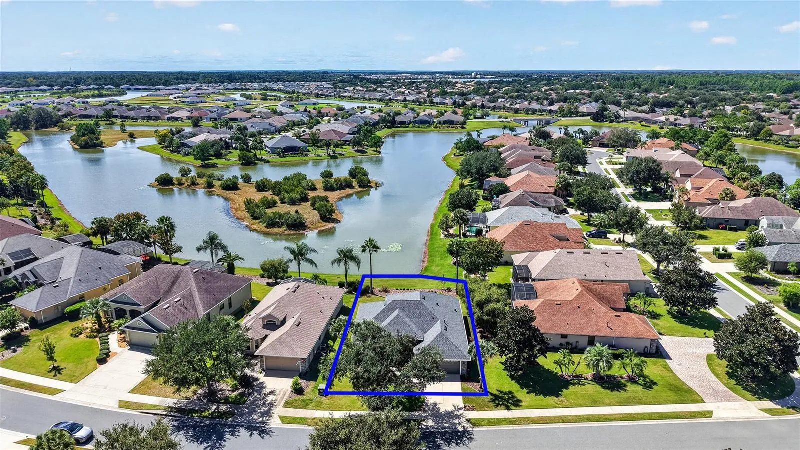 Arial view of property outline.