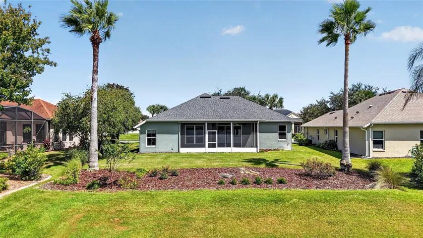 The mature landscaping is low maintence while providing a frame to the lake view.