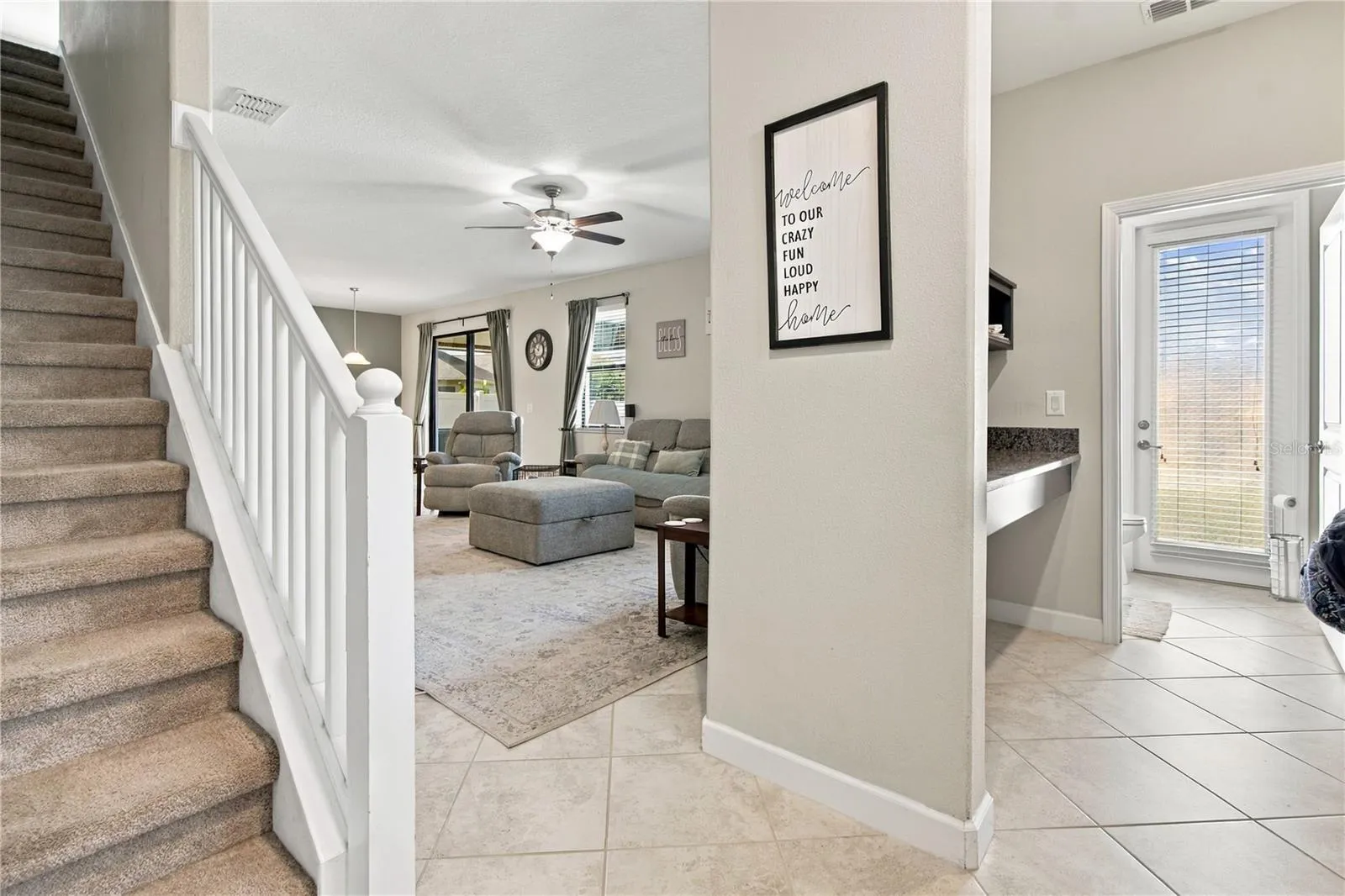 Mudroom - living room view