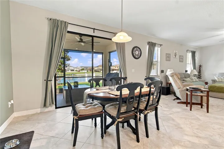 Dinette and pond view