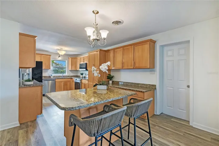 Kitchen with island.