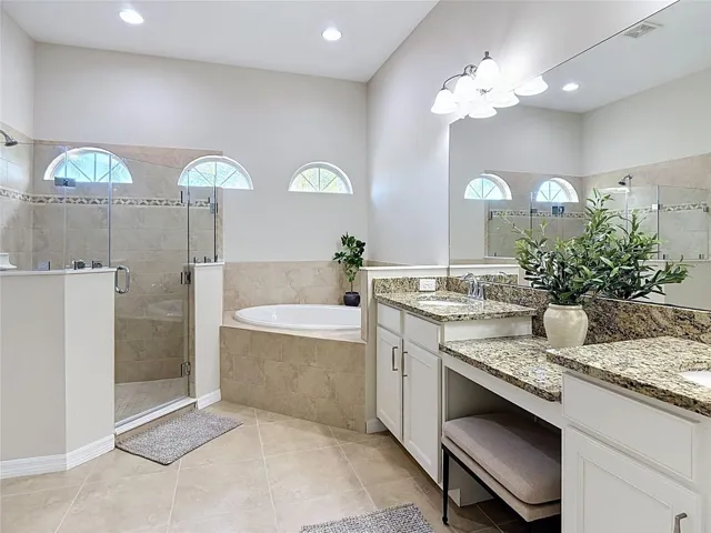 Primary Bath w/ Granite &amp; New Custom Glass Shower Doors