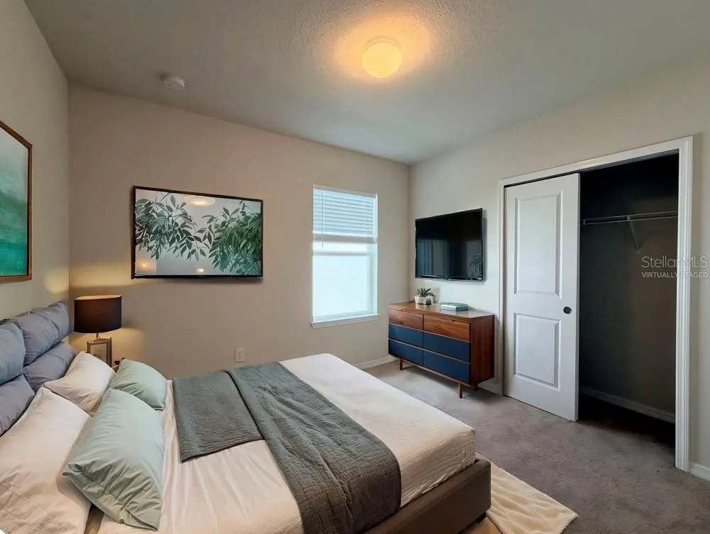 Virtually staged guestroom
