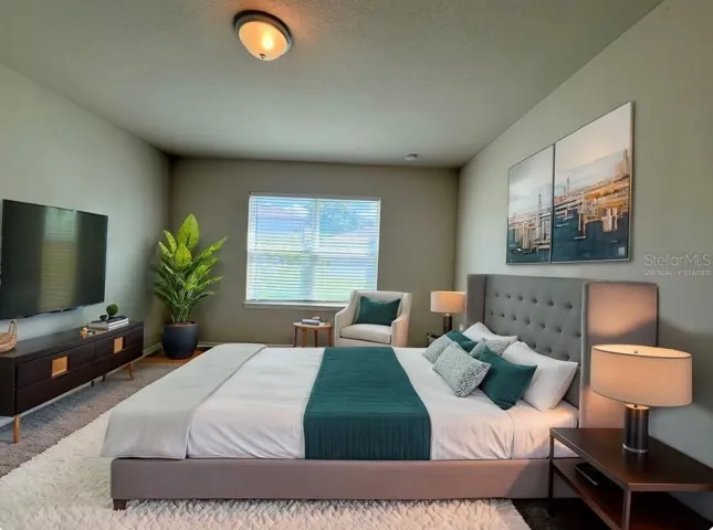 Virtually Staged Primary bedroom