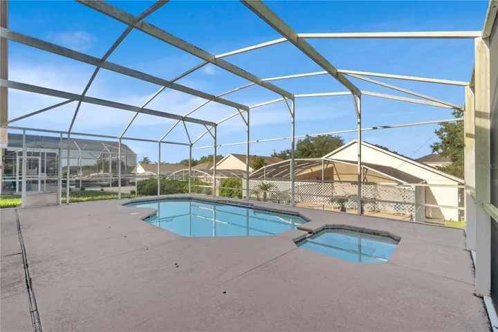 Screen Enclosed Lanai pool and spa