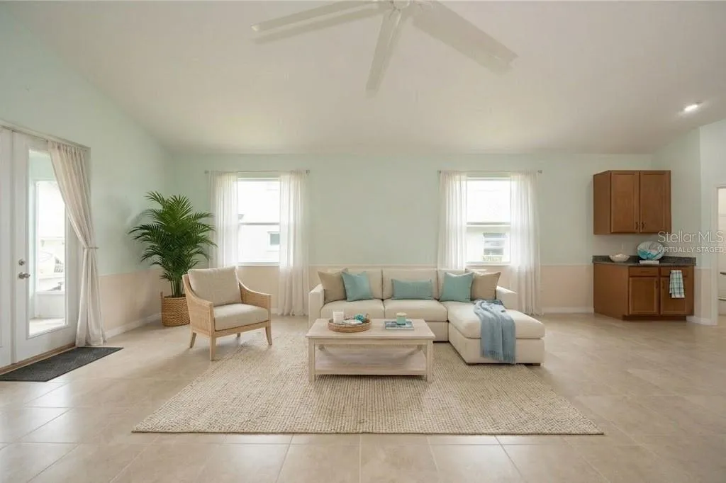 Virtually staged Living room