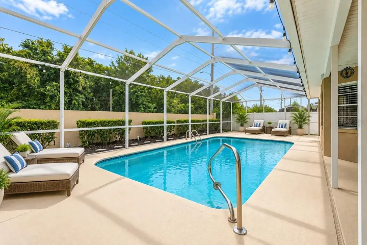 Virtually staged pool deck.
